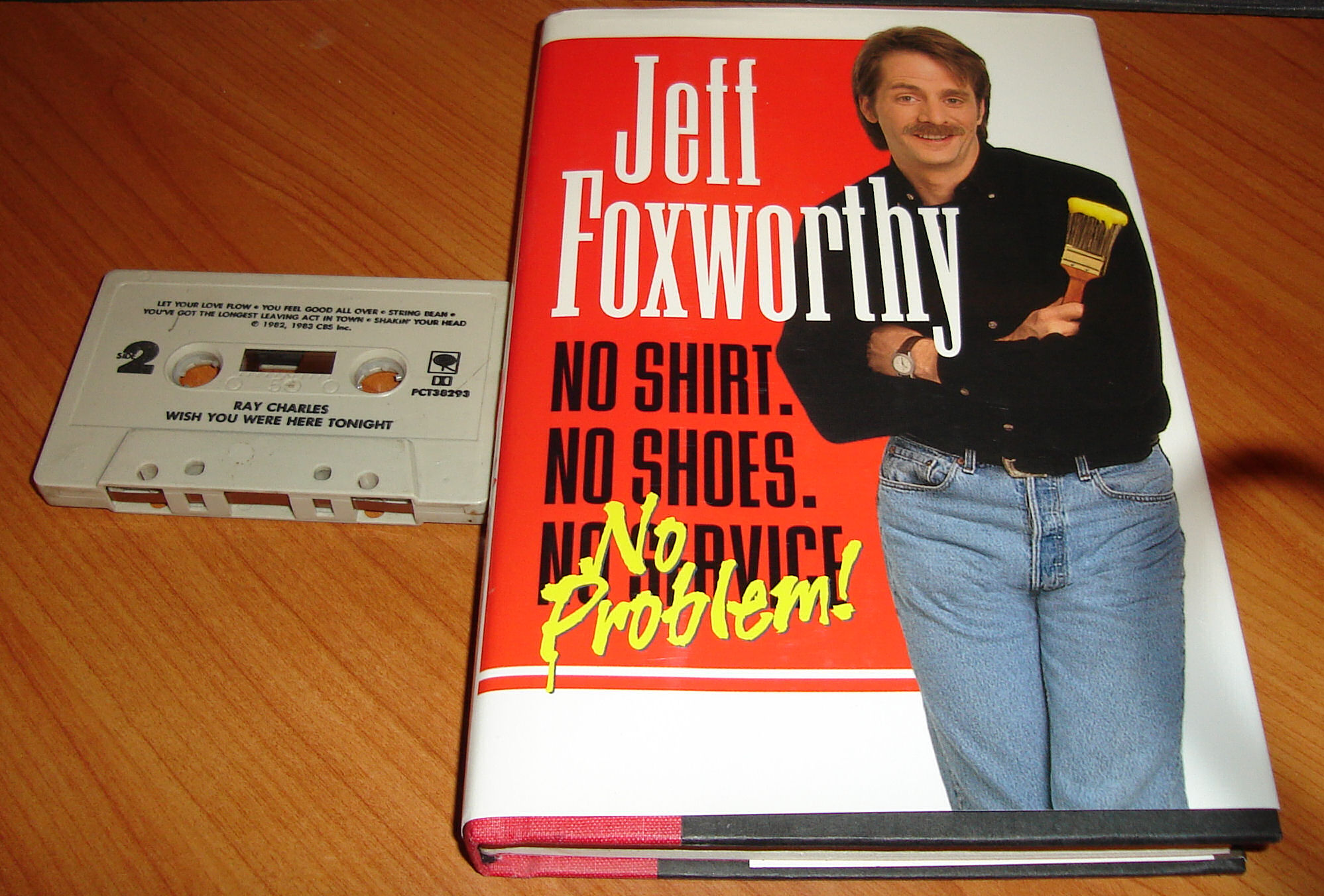 A book, a cassette, a buck