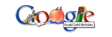 Google's illustration for Roald Dahl's birthday